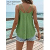 image:imageATHMILE Womens Tank Tops Sleeveless Summer Top Spaghetti Strap  Flowy Boho ClothesLoose Spring Shirt Loose FitBeach Vacation Camisole EyeletArmy Green