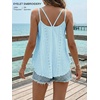 image:imageATHMILE Womens Tank Tops Sleeveless Summer Top Spaghetti Strap  Flowy Boho ClothesLoose Spring Shirt Loose FitBeach Vacation Camisole EyeletBlue