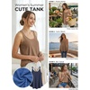 image:imageATHMILE Womens Tank Tops Sleeveless Summer Top Spaghetti Strap  Flowy Boho ClothesLoose Spring Shirt Loose FitBeach Vacation Camisole EyeletBrown