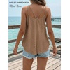 image:imageATHMILE Womens Tank Tops Sleeveless Summer Top Spaghetti Strap  Flowy Boho ClothesLoose Spring Shirt Loose FitBeach Vacation Camisole EyeletBrown