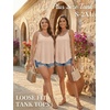 image:imageATHMILE Womens Tank Tops Sleeveless Summer Top Spaghetti Strap  Flowy Boho ClothesLoose Spring Shirt Loose FitBeach Vacation Camisole EyeletCoral
