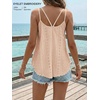image:imageATHMILE Womens Tank Tops Sleeveless Summer Top Spaghetti Strap  Flowy Boho ClothesLoose Spring Shirt Loose FitBeach Vacation Camisole EyeletCoral