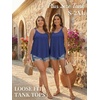 image:imageATHMILE Womens Tank Tops Sleeveless Summer Top Spaghetti Strap  Flowy Boho ClothesLoose Spring Shirt Loose FitBeach Vacation Camisole EyeletDark Blue