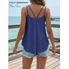 image:imageATHMILE Womens Tank Tops Sleeveless Summer Top Spaghetti Strap  Flowy Boho ClothesLoose Spring Shirt Loose FitBeach Vacation Camisole EyeletDark Blue