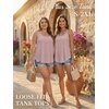 image:imageATHMILE Womens Tank Tops Sleeveless Summer Top Spaghetti Strap  Flowy Boho ClothesLoose Spring Shirt Loose FitBeach Vacation Camisole EyeletDark Pink