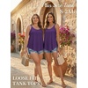 image:imageATHMILE Womens Tank Tops Sleeveless Summer Top Spaghetti Strap  Flowy Boho ClothesLoose Spring Shirt Loose FitBeach Vacation Camisole EyeletDark Purple