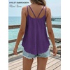 image:imageATHMILE Womens Tank Tops Sleeveless Summer Top Spaghetti Strap  Flowy Boho ClothesLoose Spring Shirt Loose FitBeach Vacation Camisole EyeletDark Purple
