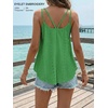 image:imageATHMILE Womens Tank Tops Sleeveless Summer Top Spaghetti Strap  Flowy Boho ClothesLoose Spring Shirt Loose FitBeach Vacation Camisole EyeletGrass Green