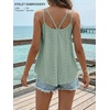 image:imageATHMILE Womens Tank Tops Sleeveless Summer Top Spaghetti Strap  Flowy Boho ClothesLoose Spring Shirt Loose FitBeach Vacation Camisole EyeletGreen