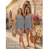 image:imageATHMILE Womens Tank Tops Sleeveless Summer Top Spaghetti Strap  Flowy Boho ClothesLoose Spring Shirt Loose FitBeach Vacation Camisole EyeletGrey