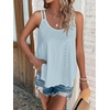 image:imageATHMILE Womens Tank Tops Sleeveless Summer Top Spaghetti Strap  Flowy Boho ClothesLoose Spring Shirt Loose FitBeach Vacation Camisole EyeletGrey Blue