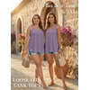 image:imageATHMILE Womens Tank Tops Sleeveless Summer Top Spaghetti Strap  Flowy Boho ClothesLoose Spring Shirt Loose FitBeach Vacation Camisole EyeletGrey Purple
