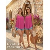 image:imageATHMILE Womens Tank Tops Sleeveless Summer Top Spaghetti Strap  Flowy Boho ClothesLoose Spring Shirt Loose FitBeach Vacation Camisole EyeletHot Pink