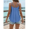 image:imageATHMILE Womens Tank Tops Sleeveless Summer Top Spaghetti Strap  Flowy Boho ClothesLoose Spring Shirt Loose FitBeach Vacation Camisole EyeletIndigo