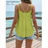 image:imageATHMILE Womens Tank Tops Sleeveless Summer Top Spaghetti Strap  Flowy Boho ClothesLoose Spring Shirt Loose FitBeach Vacation Camisole EyeletLime Green
