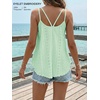 image:imageATHMILE Womens Tank Tops Sleeveless Summer Top Spaghetti Strap  Flowy Boho ClothesLoose Spring Shirt Loose FitBeach Vacation Camisole EyeletMint Green