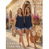 image:imageATHMILE Womens Tank Tops Sleeveless Summer Top Spaghetti Strap  Flowy Boho ClothesLoose Spring Shirt Loose FitBeach Vacation Camisole EyeletNavy