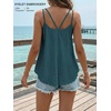 image:imageATHMILE Womens Tank Tops Sleeveless Summer Top Spaghetti Strap  Flowy Boho ClothesLoose Spring Shirt Loose FitBeach Vacation Camisole EyeletPeacock Blue