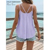 image:imageATHMILE Womens Tank Tops Sleeveless Summer Top Spaghetti Strap  Flowy Boho ClothesLoose Spring Shirt Loose FitBeach Vacation Camisole EyeletPurple