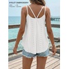 image:imageATHMILE Womens Tank Tops Sleeveless Summer Top Spaghetti Strap  Flowy Boho ClothesLoose Spring Shirt Loose FitBeach Vacation Camisole EyeletWhite