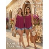image:imageATHMILE Womens Tank Tops Sleeveless Summer Top Spaghetti Strap  Flowy Boho ClothesLoose Spring Shirt Loose FitBeach Vacation Camisole EyeletWine Red