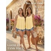 image:imageATHMILE Womens Tank Tops Sleeveless Summer Top Spaghetti Strap  Flowy Boho ClothesLoose Spring Shirt Loose FitBeach Vacation Camisole EyeletYellow