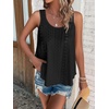 image:imageATHMILE Womens Tank Tops Sleeveless Summer Top Spaghetti Strap  Flowy Boho ClothesLoose Spring Shirt Loose FitBeach Vacation Camisole EyeletZblack