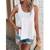 image:imageATHMILE Womens Tank Tops Sleeveless Summer Top Spaghetti Strap  Flowy Boho ClothesLoose Spring Shirt Loose FitBeach Vacation Camisole EyeletZwhite