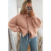 image:imageATHMILE Womens Tie Front Bow Cardigan Sweaters Chunky Knit Long Puff Sleeve Trendy Fall Winter Jacket Coats 2025Pink