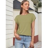 image:imageATHMILE Womens Tops Summer Basic T Shirts Business Casual Loose Fit Cap Sleeve Tee Cute Clothes Trendy Fashion Outfits Light Green