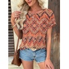 image:imageATHMILE Womens Tunics Loose Fit Dressy Blouses Summer Short Sleeve Tops with Curved Hem Beach Vacation Clothes for WomenBoho