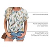 image:imageATHMILE Womens Tunics Loose Fit Dressy Blouses Summer Short Sleeve Tops with Curved Hem Beach Vacation Clothes for WomenColorful Leaf