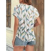 image:imageATHMILE Womens Tunics Loose Fit Dressy Blouses Summer Short Sleeve Tops with Curved Hem Beach Vacation Clothes for WomenColorful Leaf