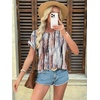 image:imageATHMILE Womens Tunics Loose Fit Dressy Blouses Summer Short Sleeve Tops with Curved Hem Beach Vacation Clothes for WomenTie Dye