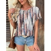 image:imageATHMILE Womens Tunics Loose Fit Dressy Blouses Summer Short Sleeve Tops with Curved Hem Beach Vacation Clothes for WomenTie Dye