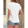 image:imageATHMILE Womens Tunics Loose Fit Dressy Blouses Summer Short Sleeve Tops with Curved Hem Beach Vacation Clothes for WomenWhite
