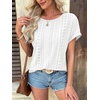 image:imageATHMILE Womens Tunics Loose Fit Dressy Blouses Summer Short Sleeve Tops with Curved Hem Beach Vacation Clothes for WomenWhite