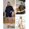 image:imageATHMILE Womens Two Piece Short Lounge Sets Spring Summer Casual Oversized Shirts Airport Travel Outfit Beach Vacation 2026Army Green