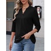 image:imageATHMILE Womens V Neck 34 Sleeve T Shirts Spring Summer Tops Tunic Casual Tees Henley Beach Vacation Basic Fashion ClothesHalfblack