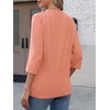 image:imageATHMILE Womens V Neck 34 Sleeve T Shirts Spring Summer Tops Tunic Casual Tees Henley Beach Vacation Basic Fashion ClothesHalfcoral Pink