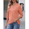 image:imageATHMILE Womens V Neck 34 Sleeve T Shirts Spring Summer Tops Tunic Casual Tees Henley Beach Vacation Basic Fashion ClothesHalfcoral Pink