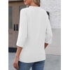 image:imageATHMILE Womens V Neck 34 Sleeve T Shirts Spring Summer Tops Tunic Casual Tees Henley Beach Vacation Basic Fashion ClothesHalfwhite