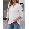 image:imageATHMILE Womens V Neck 34 Sleeve T Shirts Spring Summer Tops Tunic Casual Tees Henley Beach Vacation Basic Fashion ClothesHalfwhite