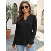image:imageATHMILE Womens V Neck 34 Sleeve T Shirts Spring Summer Tops Tunic Casual Tees Henley Beach Vacation Basic Fashion ClothesLongblack