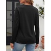image:imageATHMILE Womens V Neck 34 Sleeve T Shirts Spring Summer Tops Tunic Casual Tees Henley Beach Vacation Basic Fashion ClothesLongblack