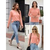 image:imageATHMILE Womens V Neck 34 Sleeve T Shirts Spring Summer Tops Tunic Casual Tees Henley Beach Vacation Basic Fashion ClothesLongcoral Pink