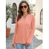 image:imageATHMILE Womens V Neck 34 Sleeve T Shirts Spring Summer Tops Tunic Casual Tees Henley Beach Vacation Basic Fashion ClothesLongcoral Pink