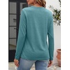 image:imageATHMILE Womens V Neck 34 Sleeve T Shirts Spring Summer Tops Tunic Casual Tees Henley Beach Vacation Basic Fashion ClothesLongteal Green