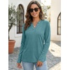 image:imageATHMILE Womens V Neck 34 Sleeve T Shirts Spring Summer Tops Tunic Casual Tees Henley Beach Vacation Basic Fashion ClothesLongteal Green