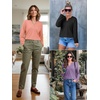image:imageATHMILE Womens V Neck 34 Sleeve T Shirts Spring Summer Tops Tunic Casual Tees Henley Beach Vacation Basic Fashion ClothesLongwhite